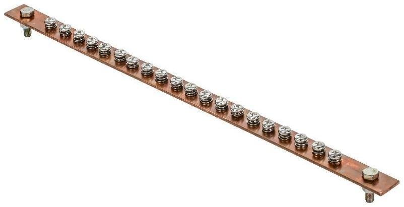 IEK ZGB10-50-020-483-U Шина заземл. гл. 483х25х3мм на 20 подкл. без изол. медь