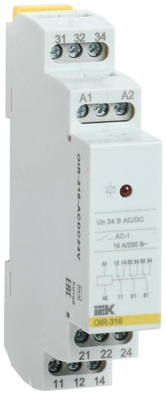 IEK OIR-316-ACDC24V Промежут. реле.OIR 3 конт (16А). 24 В AC/DC