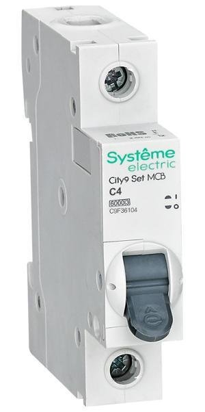 Systeme Electric C9F36104 Выключатель автоматический City9 Set C 4A 1P 6kA [в упаковке 12, цена за 1 шт]