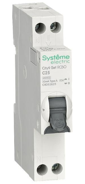 Systeme Electric C9D53625 АВДТ City9 1П+Н C25 4500A 30мА A 18мм