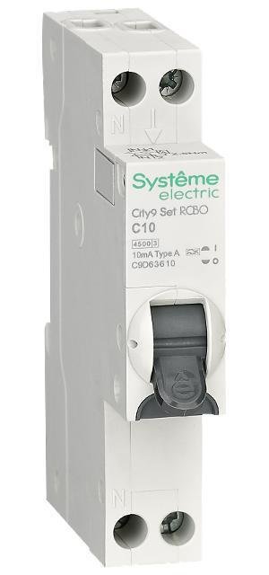 Systeme Electric C9D63610 АВДТ City9 1П+Н C10 4500A 10мА A 18мм