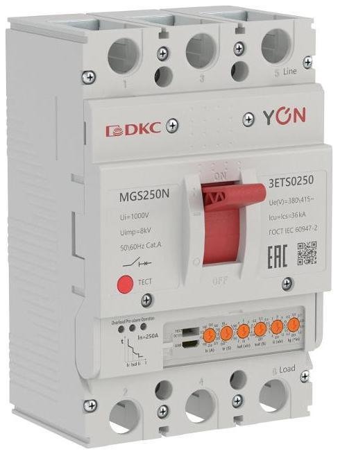 DKC MGS250N-3ETS0250 Авт. выкл. YON MGS250N 3P 100-250A 36kA с электронным расцепителем ETS