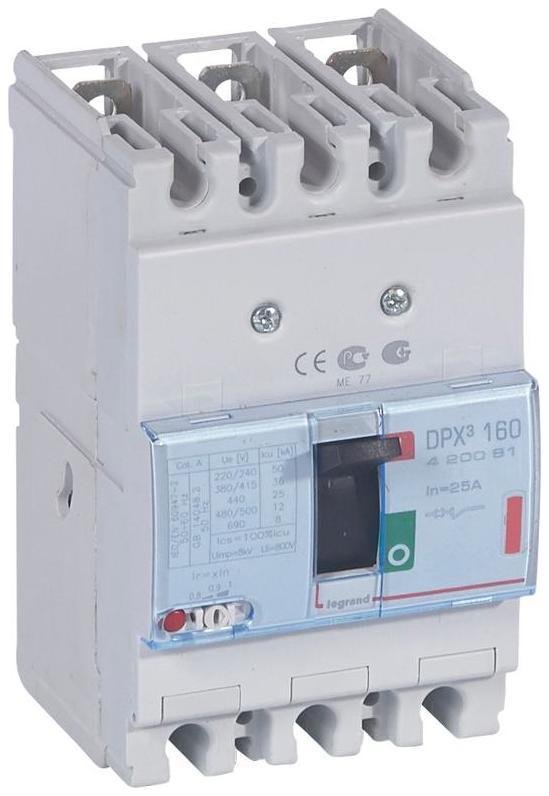 Legrand 420081 Автоматический выключатель DPX3 160 термомагнитный расцепитель 36кА 400В 3П 25А