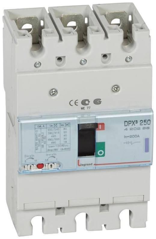 Legrand 420268 Автоматический выключатель DPX3 250 - термомагнитный расцепитель - 50 кА - 400 В" - 3П - 200 А