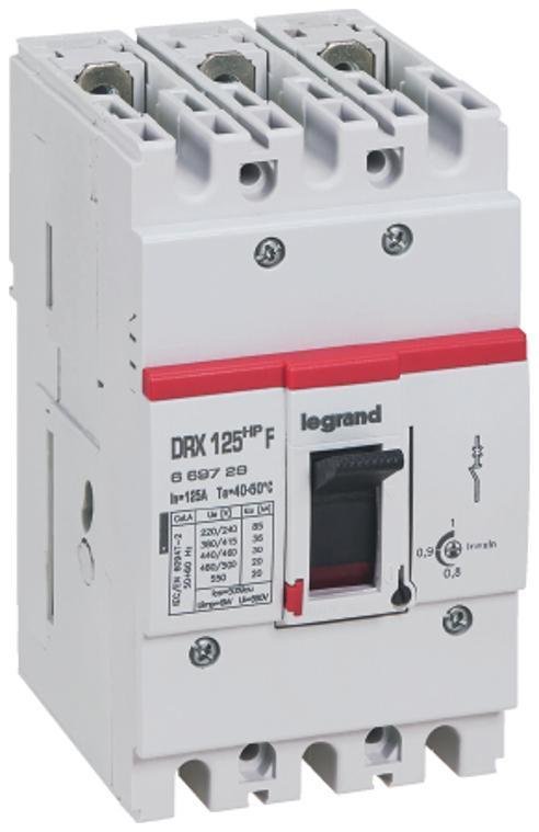 Legrand 669707 Автоматический выключатель DRX 125 HP TM Рег 3П 80A 25кА