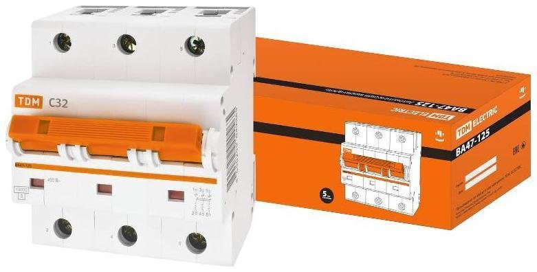 TDM electric SQ0208-0077 Выключатель автоматический трехполюсный ВА47-125 32А C 15кА