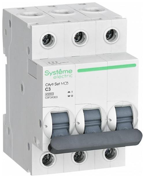 Systeme Electric C9F34303 Выключатель автоматический City9 Set C 3A 3P 4,5kA [в упаковке 4, цена за 1 шт]