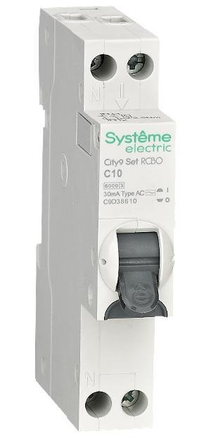 Systeme Electric C9D38610 АВДТ City9 1П+Н C10 6000A 30мА AC 18мм
