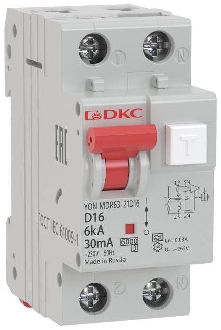 DKC MDR63-21C6-A Выключатель автоматический дифференциального тока YON (2п, 10mA) 6kA