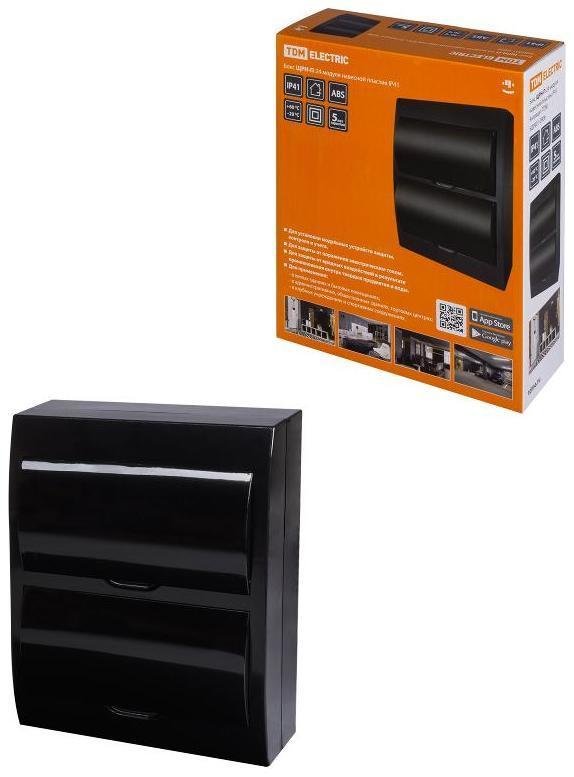 TDM electric SQ0901-0906 Бокс пластиковый навесной ЩРН-П-24 модуля IP41, Антрацит