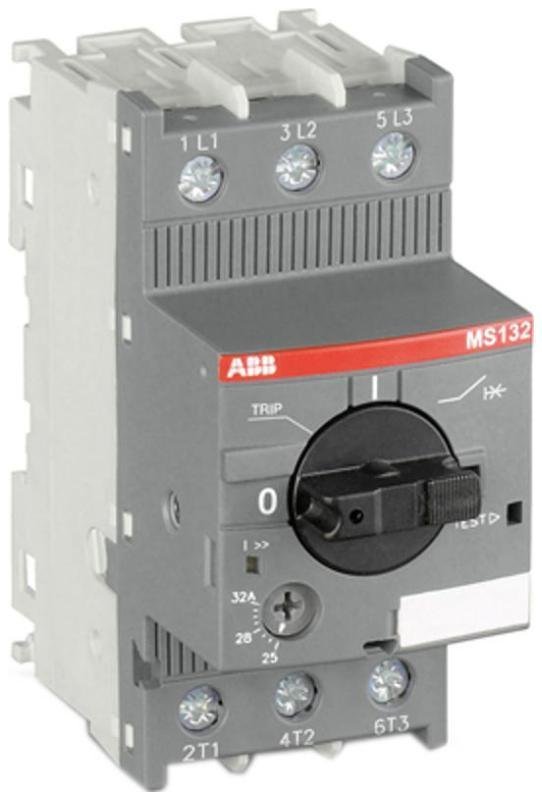 ABB 1SAM350000R1013 Выключатель автоматический для защиты электродвигателей MS132-20 50кА с регулируемой тепл, защ, 16A-20А кл,тепл, расцепит