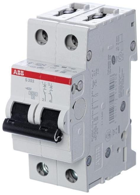 ABB 2CDS252001R0254 Выключатель автоматический двухполюсный S202 25А C 6кА (S202 C25)