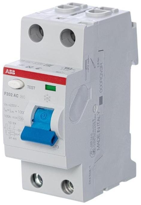 ABB 2CSF202001R1400 Выключатель дифференциальный (УЗО) F202 2п 40А 30мА тип AC