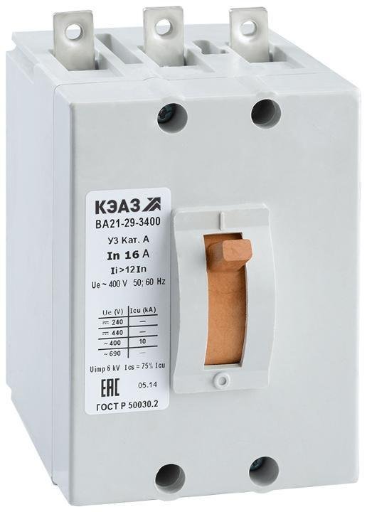 КЭАЗ 102525 Выключатель автоматический ВА21-29-340010-40А-12Iн-400AC-У3