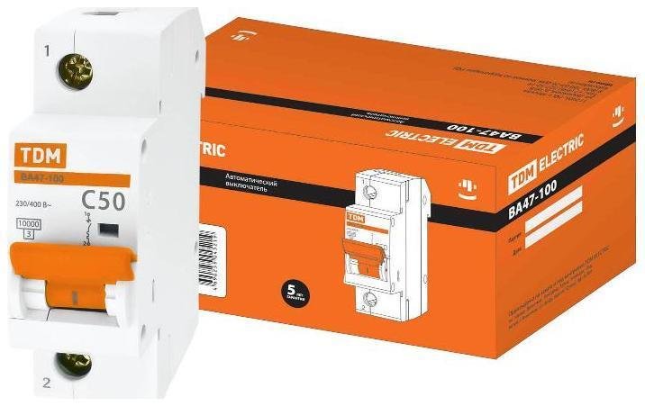 TDM electric ДSQ0207-0052 Д_ Выключатель автоматический однополюсный ВА47-100 50А C 10кА