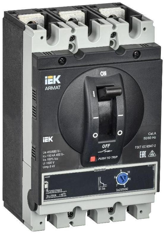 IEK AR-MCCB-3G-150-0250A-MTUC ARMAT Авт. выкл. лит. корпус 3P G 150кА 250А э/м рег. IEK