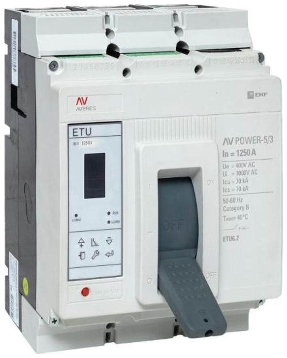 EKF mccb-53-1250M-6.2-av Выключатель автоматический AV POWER-5/3 1250А 70kA ETU6.2 AVERES