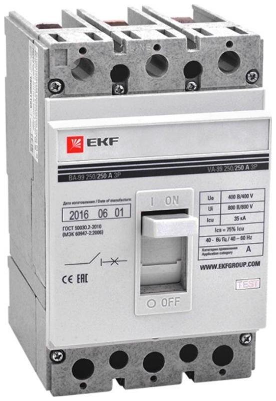 EKF mccb99-250-250 Выключатель автоматический ВА-99 250/250А 3P 35кА PROxima