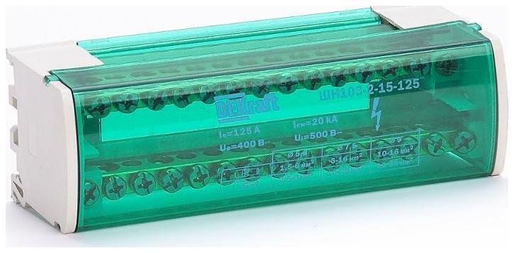 DEKraft 32016DEK Кросс-модуль на DIN-рейку 2х15 групп, 125А ШН-103