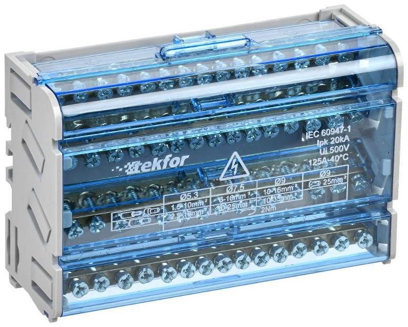 IEK TF-DN10-4-15-125 TEKFOR Шины на DIN-рейку (кросс-модуль) ШНК 4х15 3L+PEN