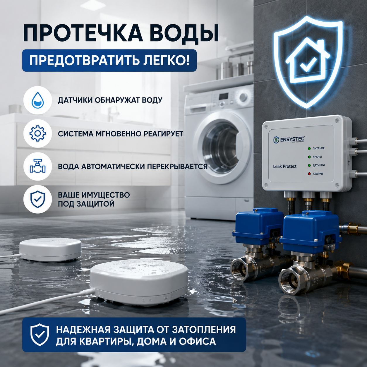 Протечка воды: причины, последствия и современные системы защиты от затопления квартиры, дома и бизнеса